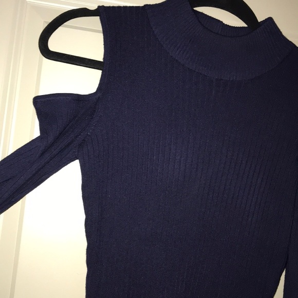 Dark Blue Ribbed Dress - Picture 3 of 3